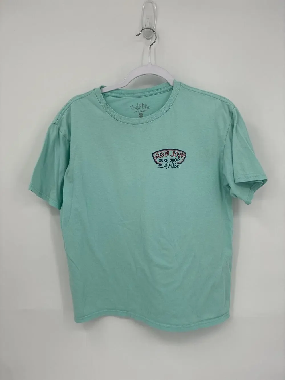 Ron Jon Surf Shop Salt Life Tropical Canopy Mint Tee Youth XL
